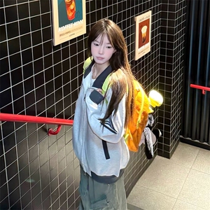 抖音得物高品质 美式高街重磅结构设计拼接织带立领卫衣外套 CM42图片