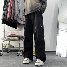 2024春季新款休闲裤阔腿褶皱工装裤子半松紧腰现货K7692-P52，男装休闲裤，星座512-3