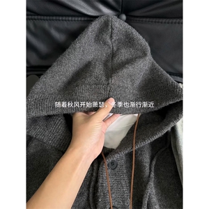 重磅秋冬装北极绒开衫毛衣美式复古休闲慵懒风针织衫加厚连帽外套图片