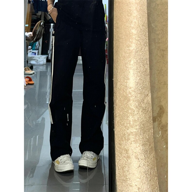【有货】条纹速干运动裤子男女夏季薄款户外三条杠裤子1217LL-P48,女装休闲裤,星座1007（原301D）