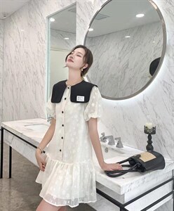 连衣裙 翻领显龄图片