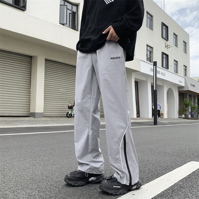 夏季薄款潮牌宽松休闲长裤冲锋裤男美式高街机能阔腿裤 K7304-P35图片