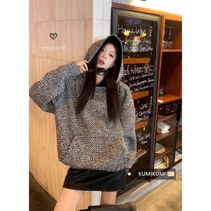 小香风卫衣男女潮流百搭慵懒流行简约情侣外套WLA288-P45 加绒56图片