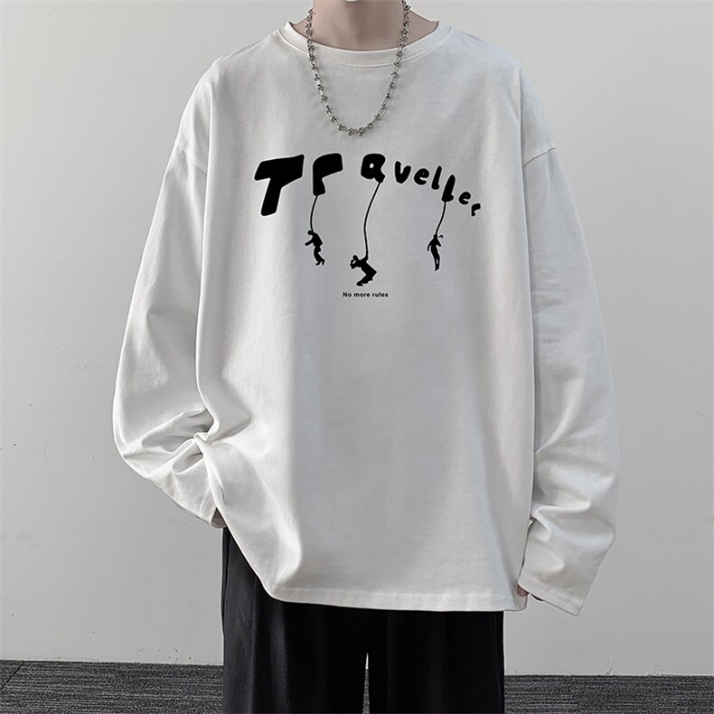 控48重磅230g纯棉长袖t恤男大码圆领卫衣打底衫TX3449-P28,男装T恤,电商A040