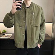 2025春装店主风新款棒球领休闲复古工装夹克外套男3325-P135，男装夹克，电商A413