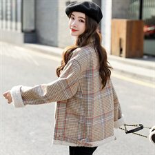 棉衣/棉服棉衣2021新款冬仿羊羔毛中长款工装女外套，女装棉衣/棉服，瑶迪依秀