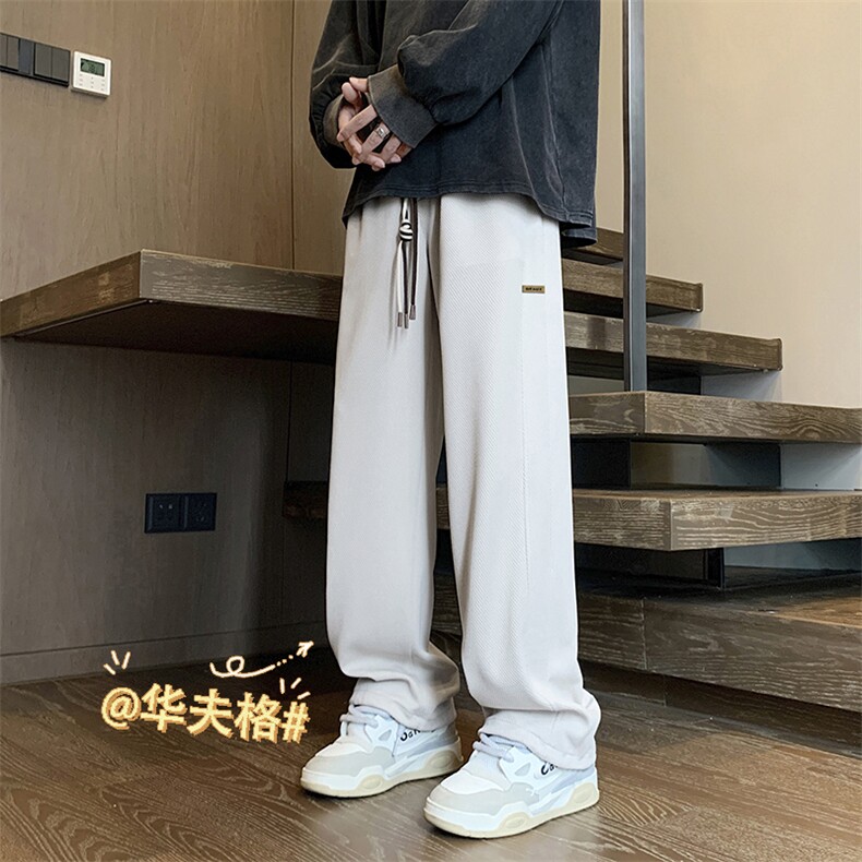 直筒显瘦显高潮流时尚华夫格束脚裤休闲百搭舒适 K936-特批32图片
