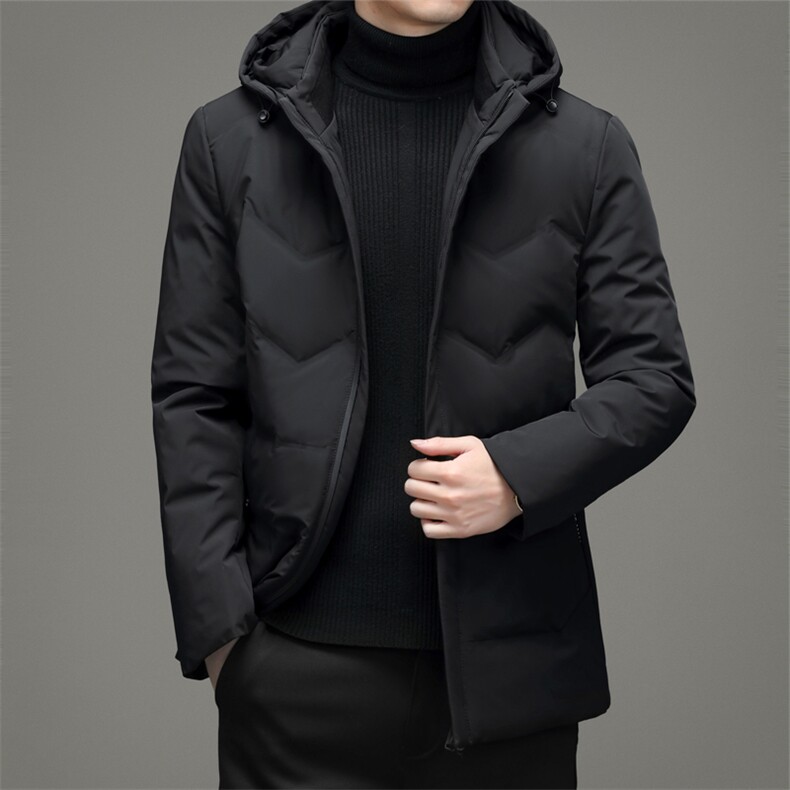 羽绒服男士商务冬季新款休闲连帽可卸中青年保暖外套DD21722-P335图片