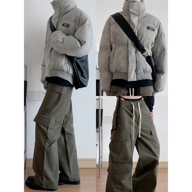 网图现货扎染棉服美式短款面包服男冬季高街廓形棉衣外套P108,男装棉衣,电商C306-1