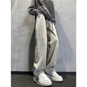 k1086-p55-控78  S-3XL现货折皱宽松cleanfit牛仔裤图片