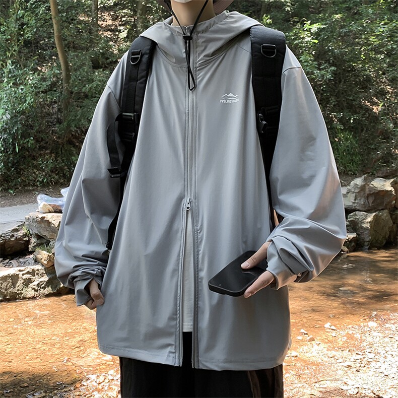 情侣防晒衣夏季薄连帽皮肤衣服潮牌户外防紫外线外套男FW9243-P40,男装夹克,星座1008