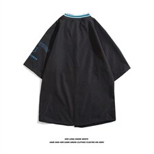 白底平铺棒球领短袖衬衫春款男港风潮流C1245P33，男装衬衫，星座1116-2