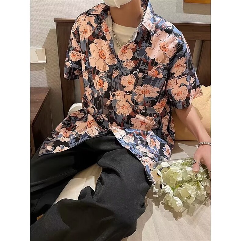 春季宽松型潮简约原宿日系青春流行五分袖SC620P28,男装衬衫,星座1116-2