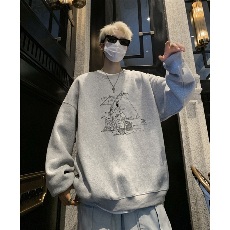 ！圆领卫衣男装港风长袖t恤男外套男WY533-特P23,男装T恤,电商B371