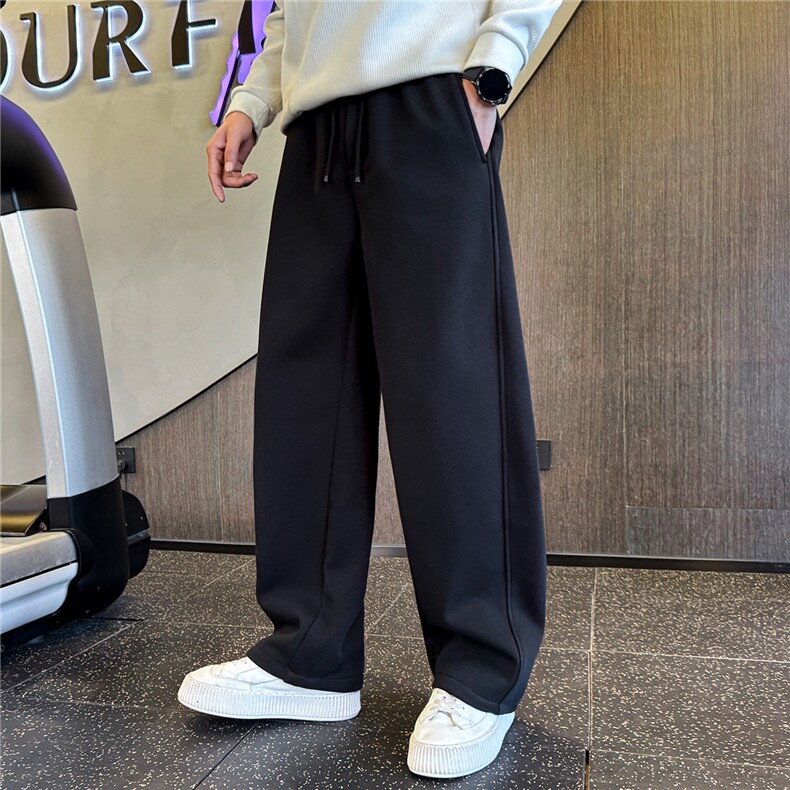 加绒加厚运动裤子男冬季202新款美式休闲弯刀裤A313-18182-P68,女装休闲裤,电商A313