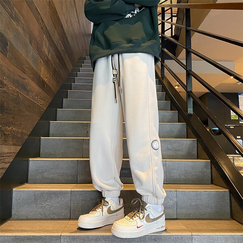 加绒加厚休闲运动卫裤男美式针织束脚裤子715-6-BX04P55（控78）,男装休闲裤,星座715-6