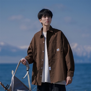 B225-C6074-P71-X89--长袖双口袋-贴标衬衫-全棉已有现货图片