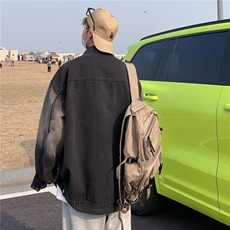 JK8898-P57美式渐变牛仔外套男春秋季高街潮牌复古宽松潮流，男装工装外套，电商B323A