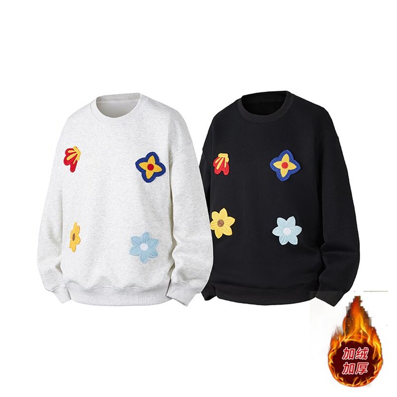 G63-常规特P47加绒特P53奥利绒华棉花卉刺绣圆领卫衣，男装卫衣，电商B369（原A024）