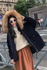 大货已出韩版连帽纯棉加厚棉衣仿毛领8818-P160控230，女装棉衣/棉服，浙宝229