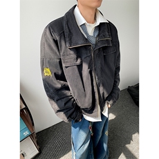 加绒牛仔棉服男冬季棉衣外套羊羔绒加厚毛领保暖外套MY1304-P148，男装棉衣，星座1103-3