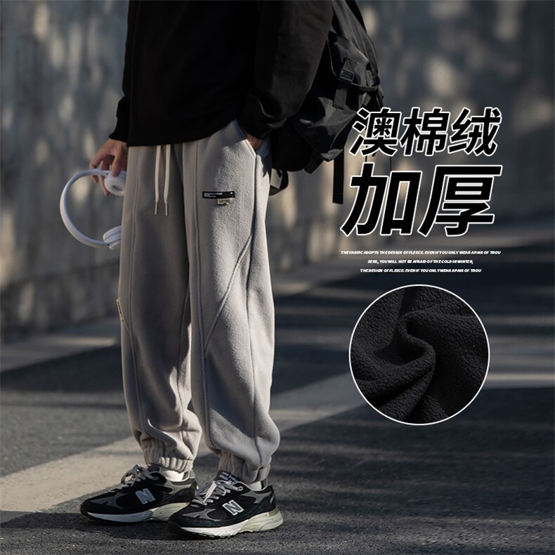 2024冬季新款 cityboy日系 加绒加厚束脚休闲运动裤 K255-P45控78图片