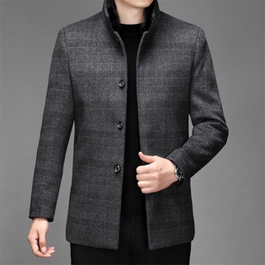 CKSJ2266钱塘2020-2中年男士冬季厚款简约商务休闲毛呢夹克P255,30岁轻熟男士穿搭优衣库图片