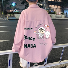 春季长袖衬衫男宽松港风衬衣男外套男CSCS290-P35，男装衬衫，电商B371