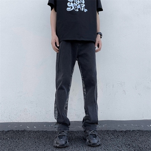 美式高街牛仔裤男韩版潮拼色个性2023秋冬新款ins长裤RK1006-P43图片