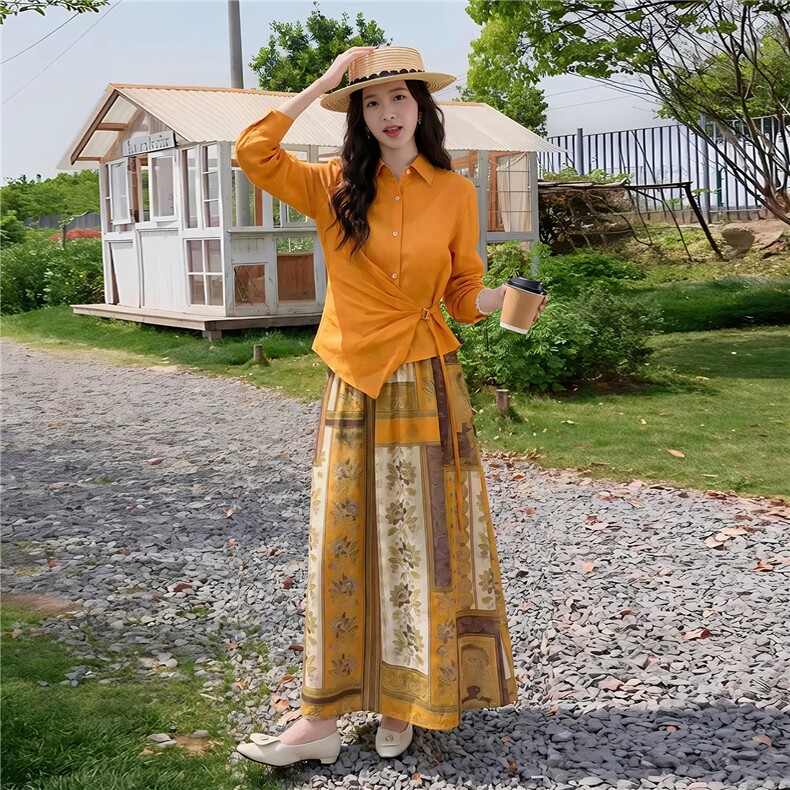 气质优雅套装裙女2026春装新款宽松藏肉显瘦旅游逛街舒适两件套,女装套装/套裙,姿萝菲