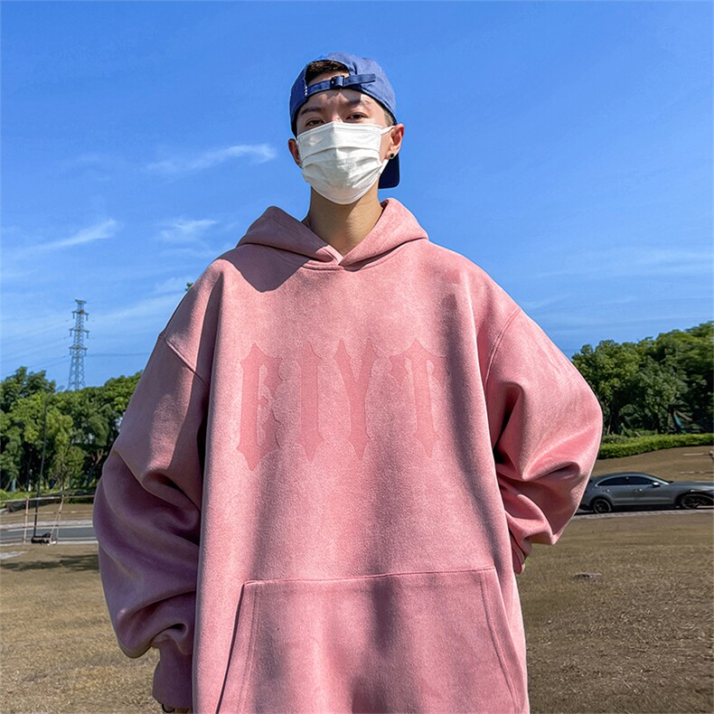 直播品质400克麂皮绒重磅工艺美式德丝网印花卫衣JP202特P50,男装卫衣,电商A486