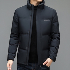 羽绒服男士2023冬季新款中年商务休闲纯色加厚保暖立领爸爸外套，男装羽绒服，电商B212（原钱塘6029）