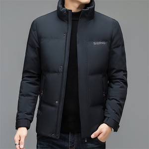 羽绒服男士2023冬季新款中年商务休闲纯色加厚保暖立领爸爸外套图片