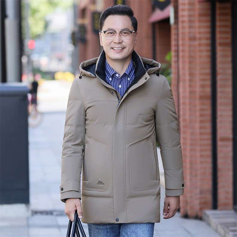 冬季羽绒服外套男士加厚保暖上衣中老年商务休闲连帽爸爸装衣服,男装羽绒服,电商B212（原钱塘6029）