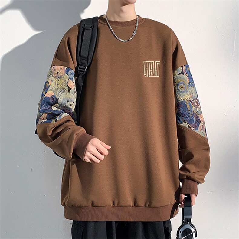 2026春季新款光影墙大码320克华棉刺绣卫衣M-5XHW23675-特P35,男装卫衣,电商A022