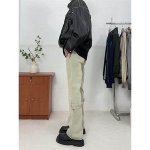 冬季美式ins高街vibe水洗加绒牛仔裤货号加绒K2316P70常规P55图片