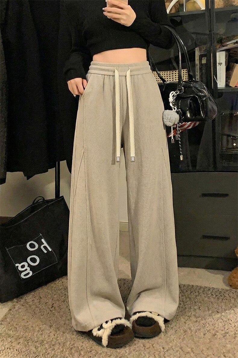 春季肌理感卫裤美式解构直筒阔腿休闲裤男女C62192-TP4079,男装休闲裤,电商A102
