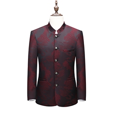 新款高品质中山装西服外套男士中年风新中式休闲西服唐装，男装西服，钱塘723