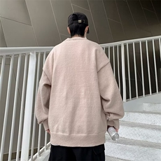 美式街头设计感圆领毛衣男慵懒风休闲针织衫M1822P40，男装针织衫/毛衣，星座1116-2