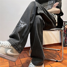 k1076-p48-控68现货宽松拉链cleanfit牛仔裤马丁靴黑暗，男装牛仔裤，星座116