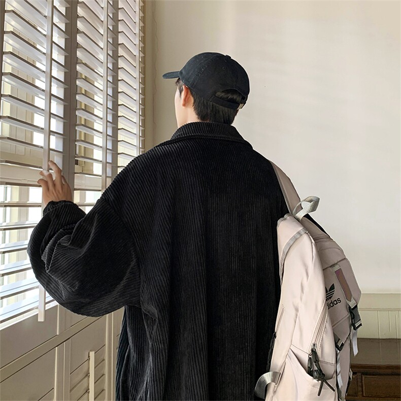 新款男百搭设计感灯芯绒潮流纯色港风针织外套WT2413-P85控138,男装夹克,星座717