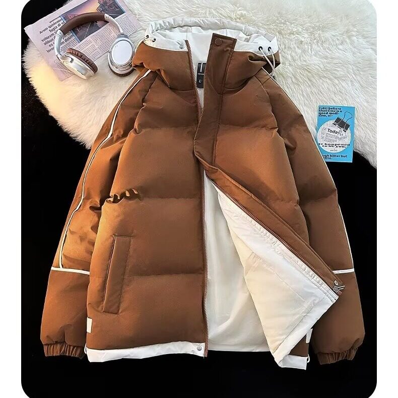 情侣插肩袖棉衣潮牌面包服男学生防风连帽青少年潮流连帽棉衣港风,男装棉衣,星座1013