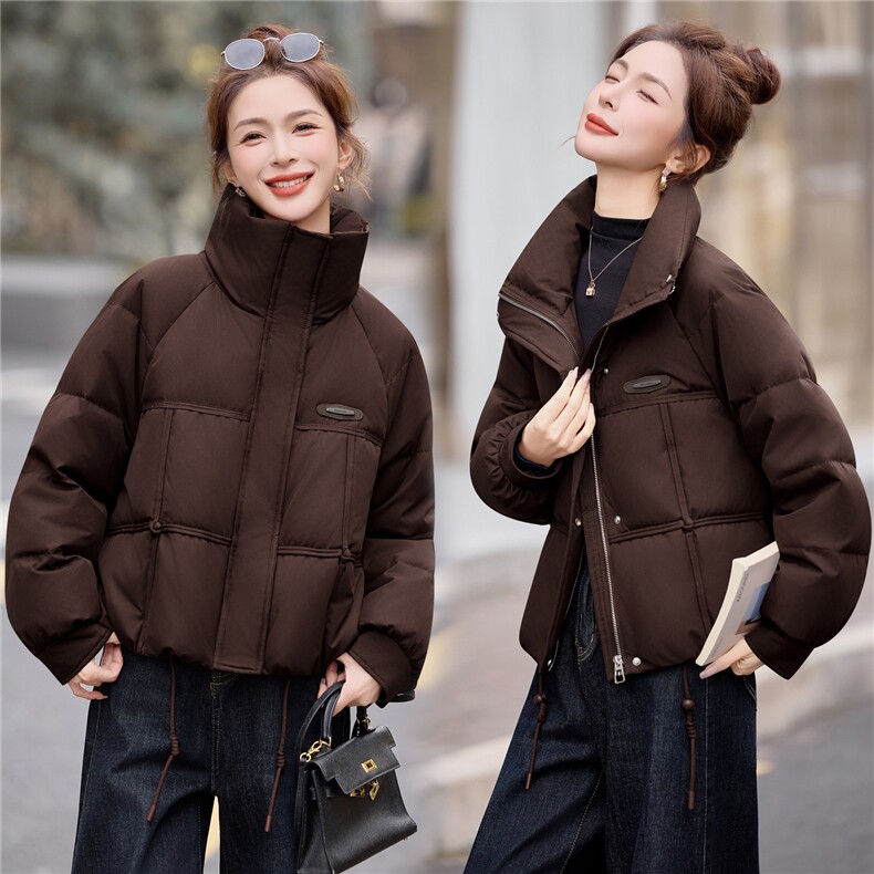 时尚立领短款白鸭绒羽绒服女2025冬季新款洋气减龄羽绒外套上衣,女装羽绒服,余墨