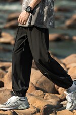 2023夏日系外景冰丝薄款垂感男透气贴标束脚休闲九分裤K23697-P35，男装休闲裤，电商A082