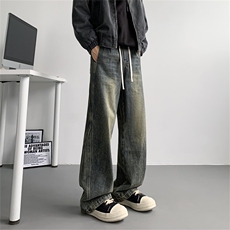 【主推现货S-4XL】水洗直筒牛仔裤男宽松长裤A080-8206-P65控88，男装牛仔裤，电商A080