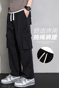 春夏新款工装休闲裤男宽松阔腿裤直筒裤CK2318-P50图片