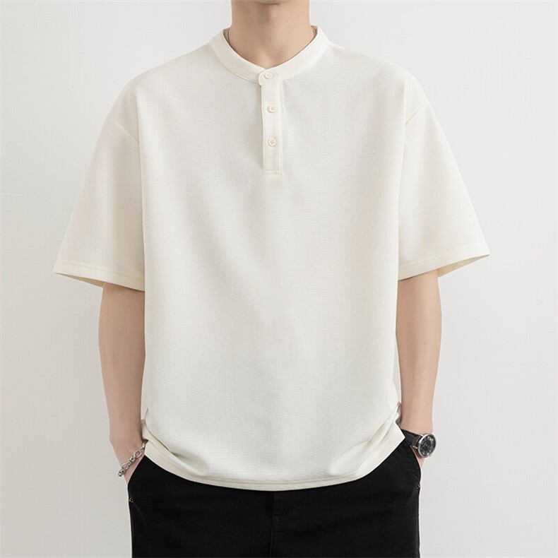 25067-特P50夏季休闲立领T恤男短袖打底衫休闲亨利领短袖polo衫男，男装Polo衫，电商D310B-1