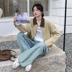 卡其色短外套女早秋2025新款爆款独特漂亮韩系小个子休闲减龄夹克图片
