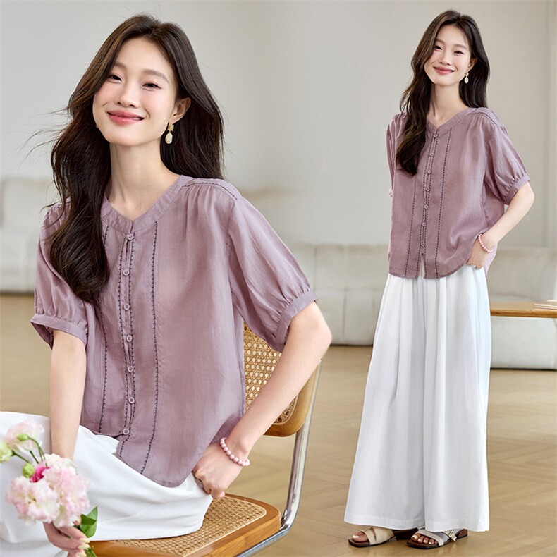 {现货}纯苎麻小衫，女装衬衫，希欧阁