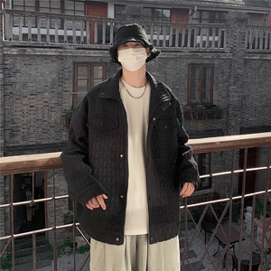 小香风美式牛仔夹克男潮牌宽松情侣百搭工装外套JK8740P125控168图片